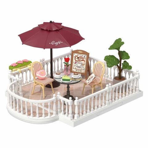 RoboTime 3D-Puzzle Erweiterung für Miniaturhäuser Terrasse mit Sonnenschirm